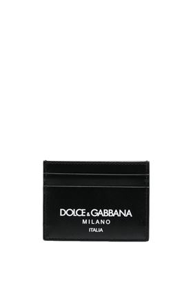 Portacarte in pelle con stampa logo Dolce & Gabbana | BP0330AN244HNII7